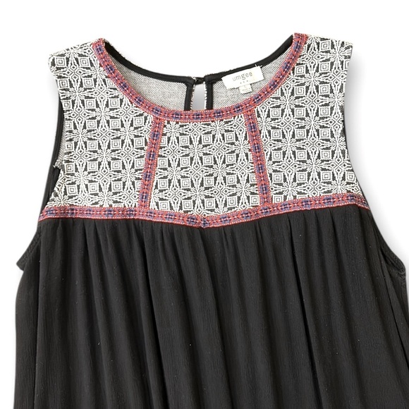 Umgee Boho Relaxed Fit Sleeveless Tassel Hem Black Dress Size Large - Picture 7 of 12